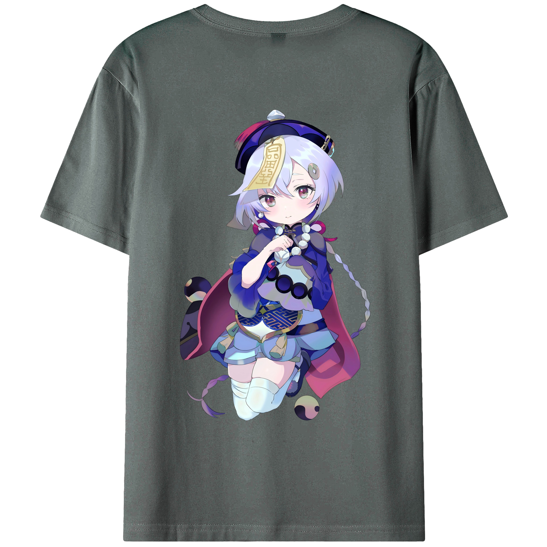 げんし神 七七 なな  genshin Nana 綿100％ メンズ半袖Tシャツ（バックプリント） 通気性